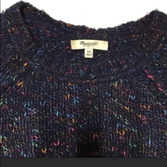 Madewell Soft Fleck Crewneck Sweater In Navy XS - Picture 7 of 8